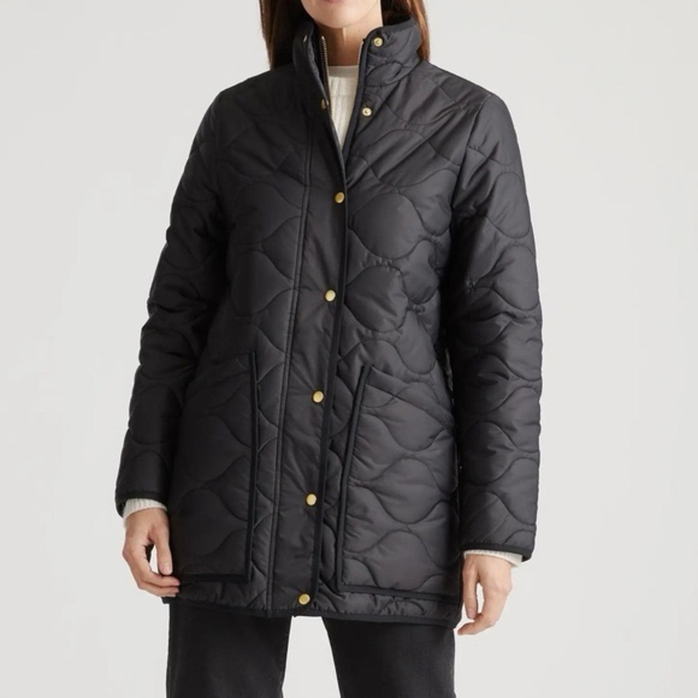 J. Crew Signature Quilted Puffer Jacket - black